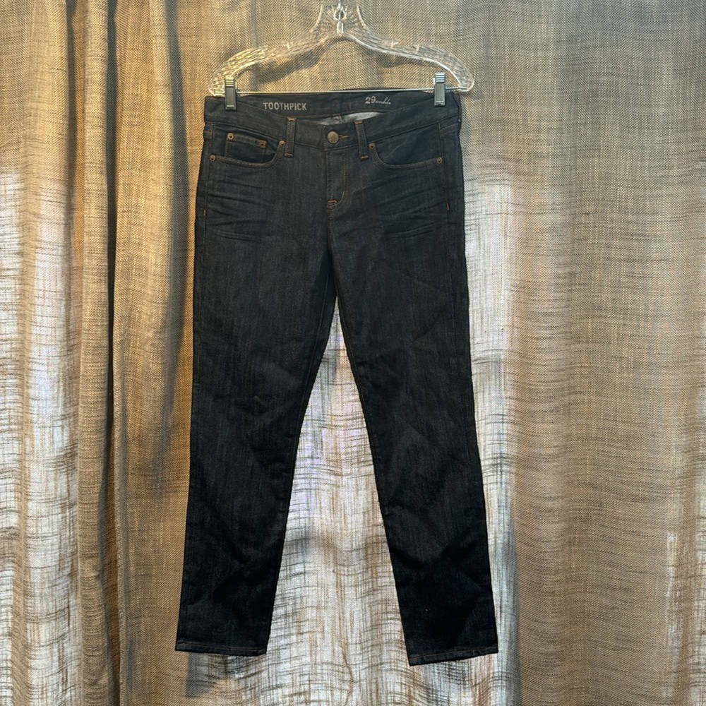 JCrew Toothpick 29 ankle dark wash jeans